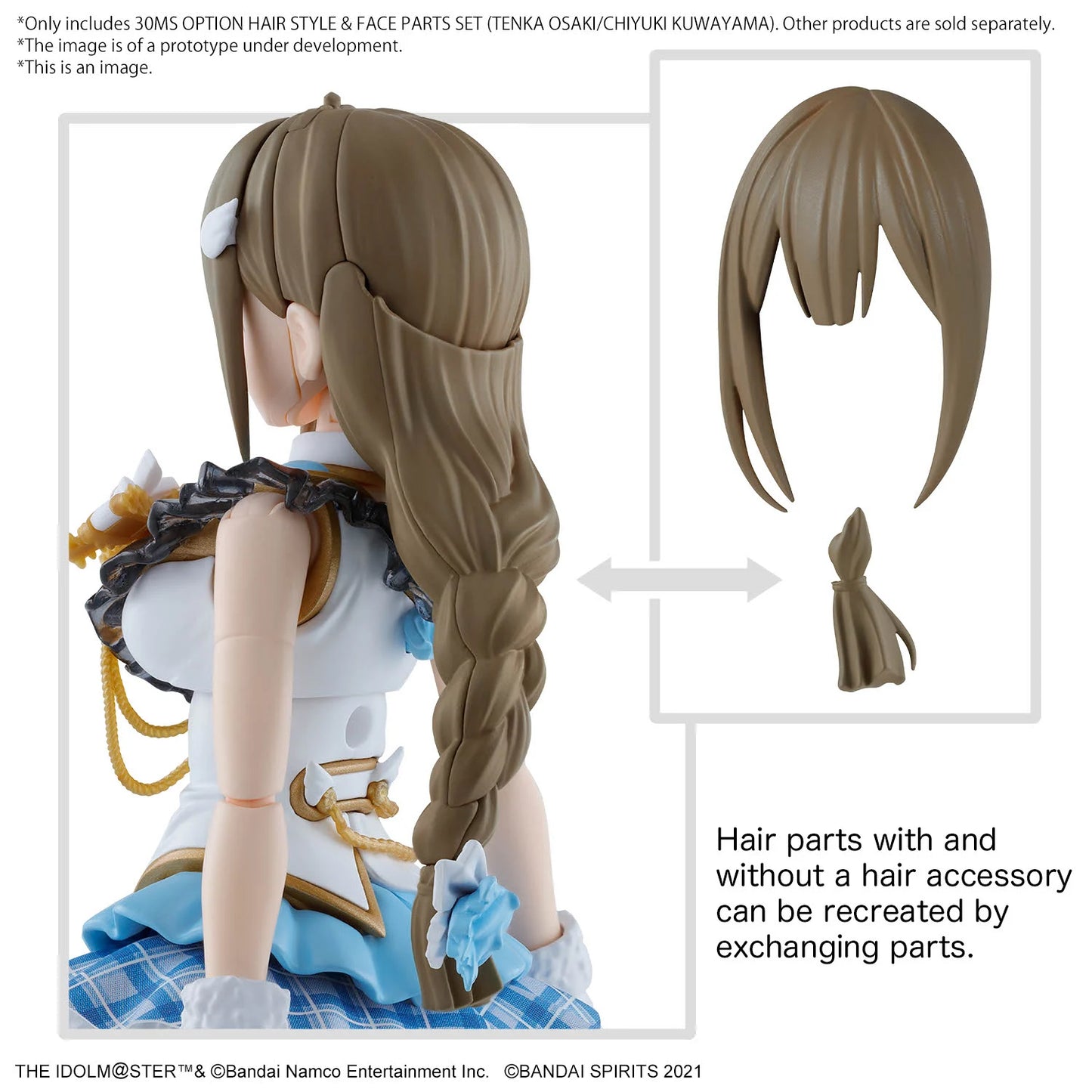 30MS - The Idolmaster Option hair style & Face Parts Set Tenka/Chiyuki - Model Kit