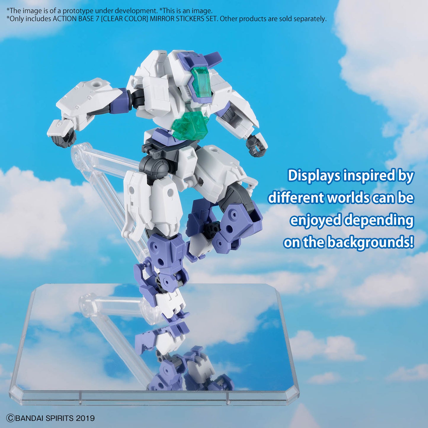 GUNDAM - Action Base 7 (Clear Color) Mirror Stickers Set