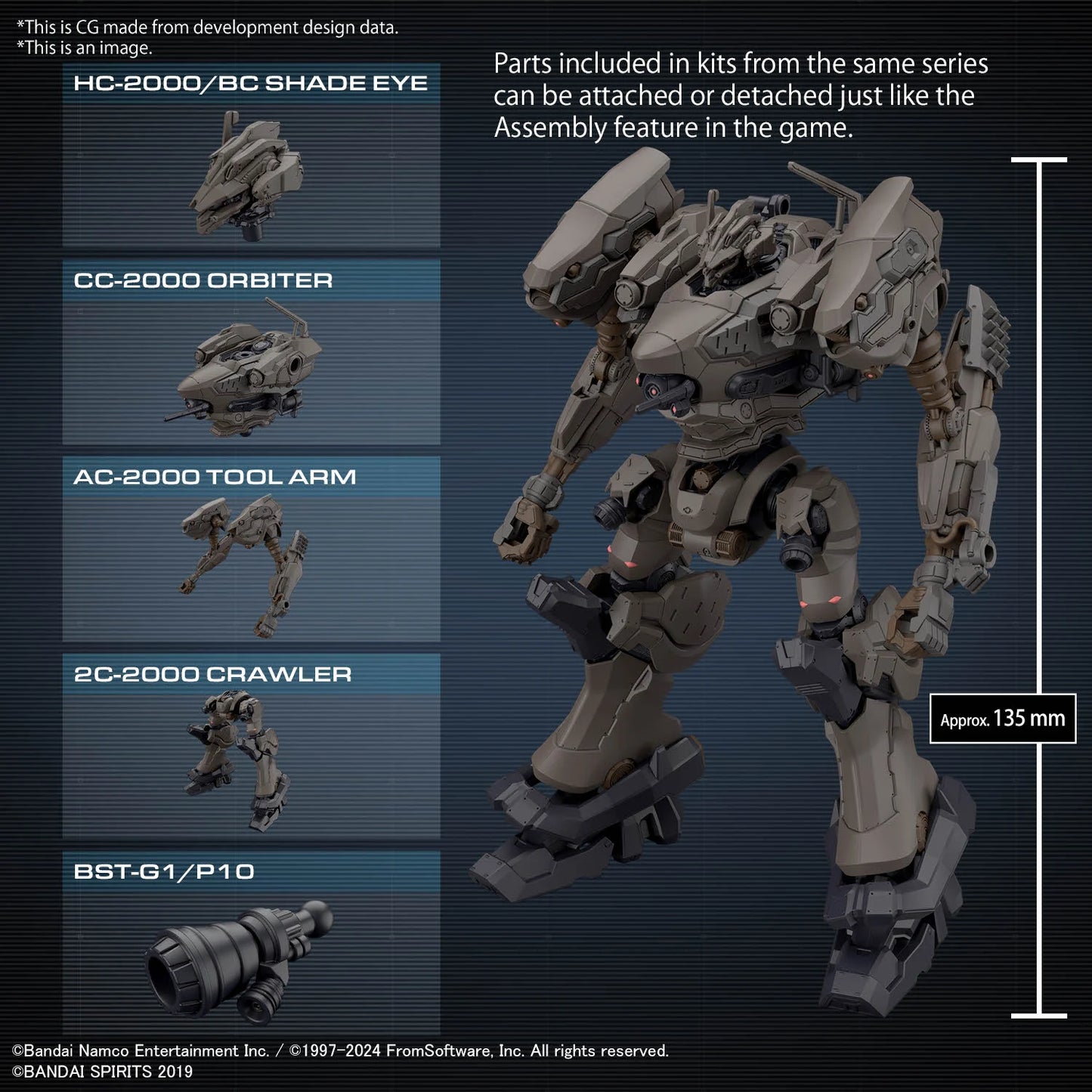 ARMORED CORE VI - 30MM - RaD CC-2000 Orbiter Nightfall - Model Kit