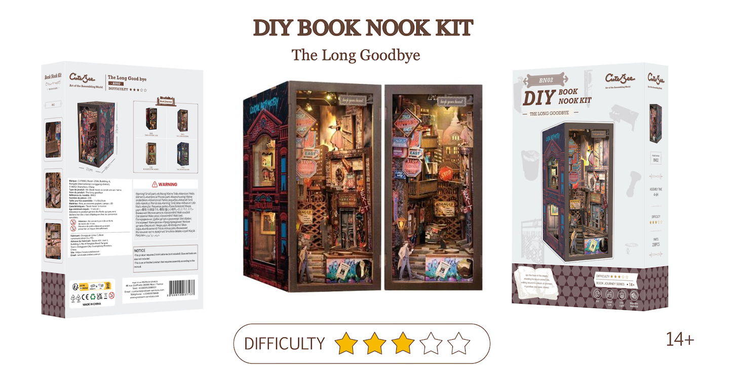 BOOK NOOK KIT - DIY - Le Long Adieu - 238pc + Eclairage LED - Image 2