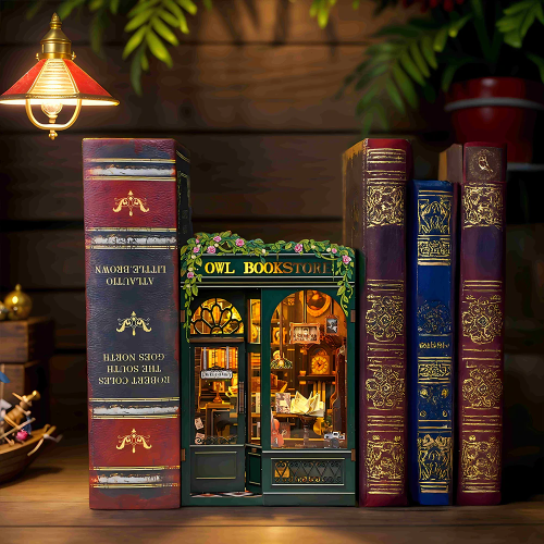 BOOK NOOK KIT - DIY - Librairie du Hibou - 139pc + Eclairage LED - Image 3