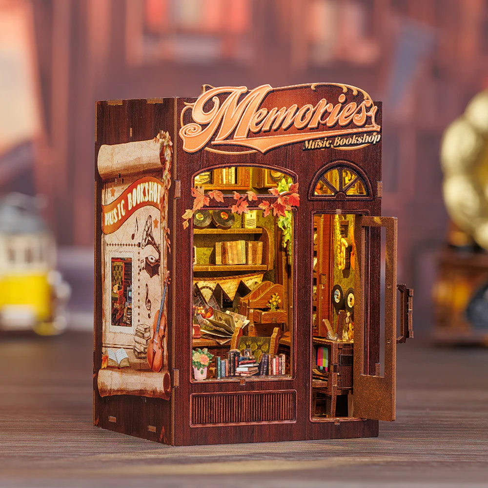 BOOK NOOK KIT - DIY - Libraire Musicale Memories - 136pc + Eclairage LED - Image 4