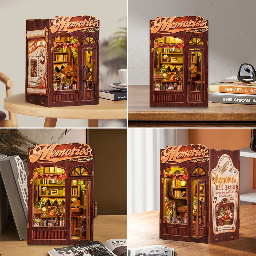BOOK NOOK KIT - DIY - Libraire Musicale Memories - 136pc + Eclairage LED - Image 5