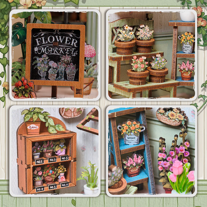 MINIATURE HOUSE - DIY - Fleuriste Champs-Elysées - 199pc + Eclairage LED - Image 4