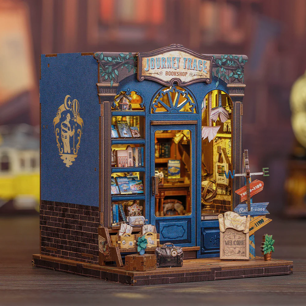 MINIATURE HOUSE - DIY - Librairie de Voyage - 241 pc + Eclairage LED - Image 3