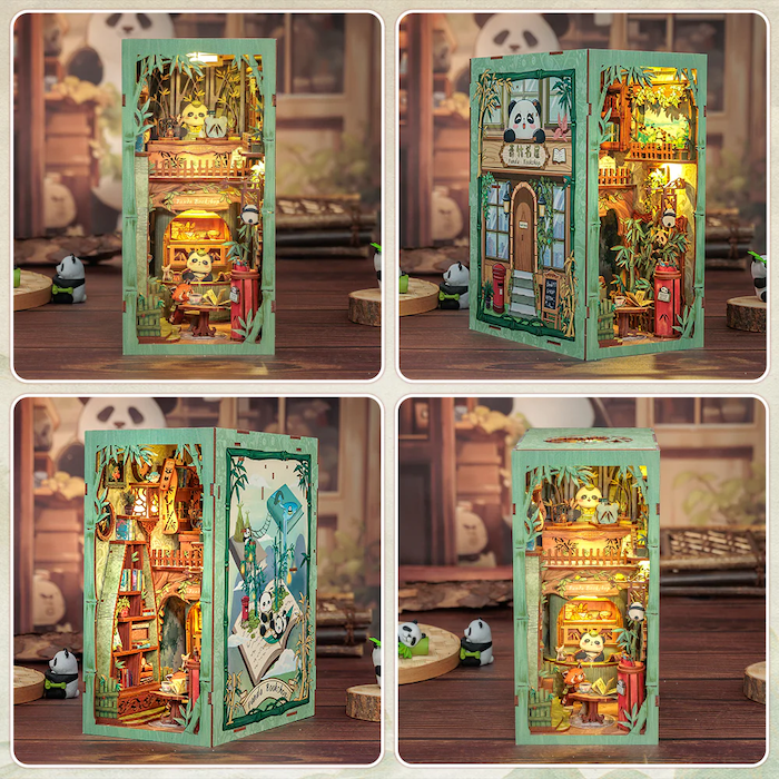 BOOK NOOK KIT - DIY - La Librairie Panda - 244pc + Eclairage LED - Image 4