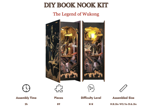 BOOK NOOK KIT - DIY - La Légende de Wukong - 89pc + Eclairage LED - Image 2