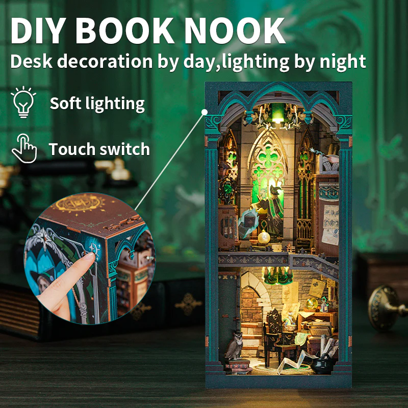 BOOK NOOK KIT - DIY - Dark Common Room - 150pc + LED Lighting