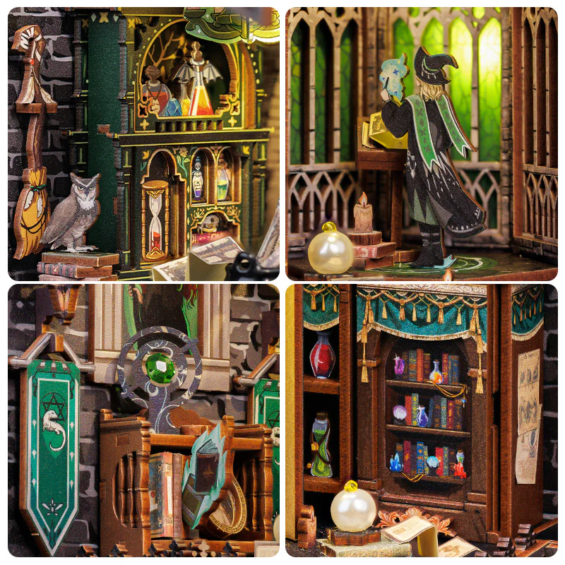 BOOK NOOK KIT - DIY - Dark Common Room - 150pc + LED Lighting