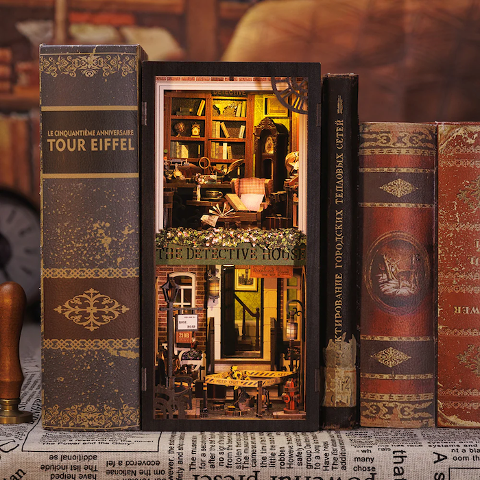 BOOK NOOK KIT - DIY - Agence du Détective Rose - 322pc + Eclairage LED - Image 1