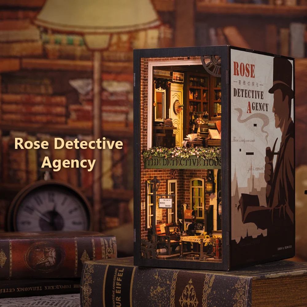 BOOK NOOK KIT - DIY - Agence du Détective Rose - 322pc + Eclairage LED - Image 4