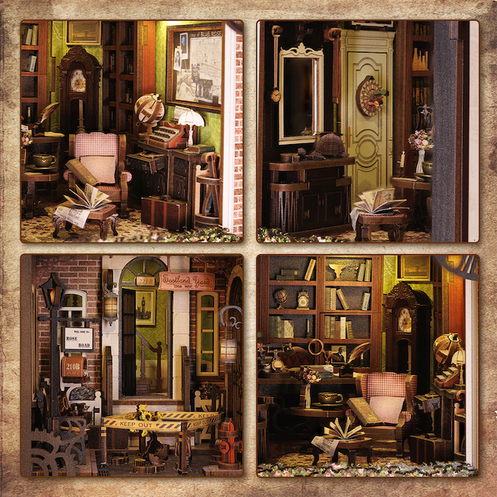 BOOK NOOK KIT - DIY - Agence du Détective Rose - 322pc + Eclairage LED - Image 5