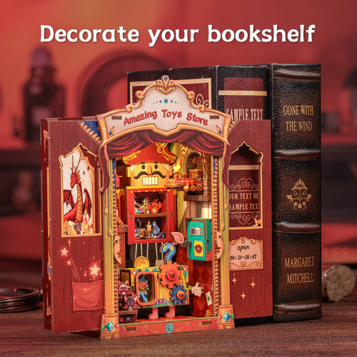 BOOK NOOK KIT - DIY - Magasin de Jouets - 107pc + Eclairage LED - Image 6