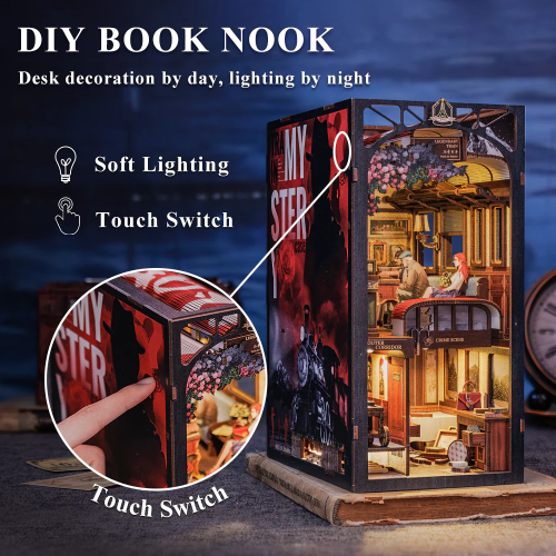 BOOK NOOK KIT - DIY - Le Train Mystère - 338pc + Eclairage LED - Image 4