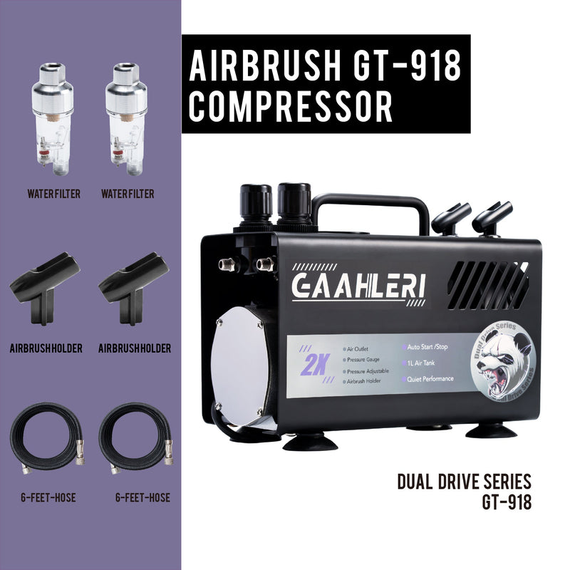 Gaahleri - Dual Drive Series Airbrush Kit Compressor GT-918-4
