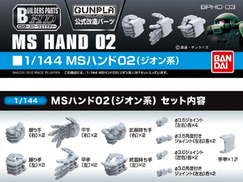 Builders Parts HD 1/144 MS Hand 02 Zeon