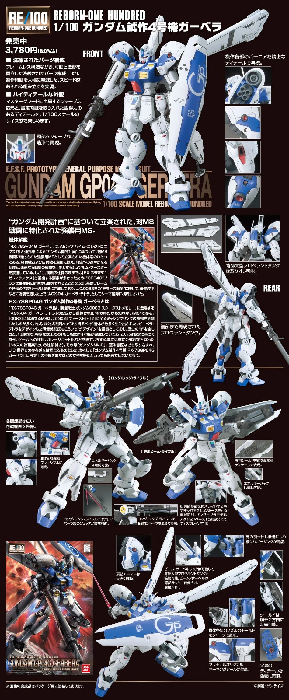 GUNDAM - RE/100 - Gundam Gp04G Gerbera - Model Kit