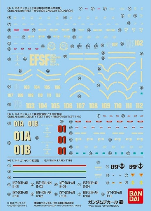 GUNDAM DECAL 113 - HG 1/144 Mobile Suit Gundam The Origin Multiuse 2
