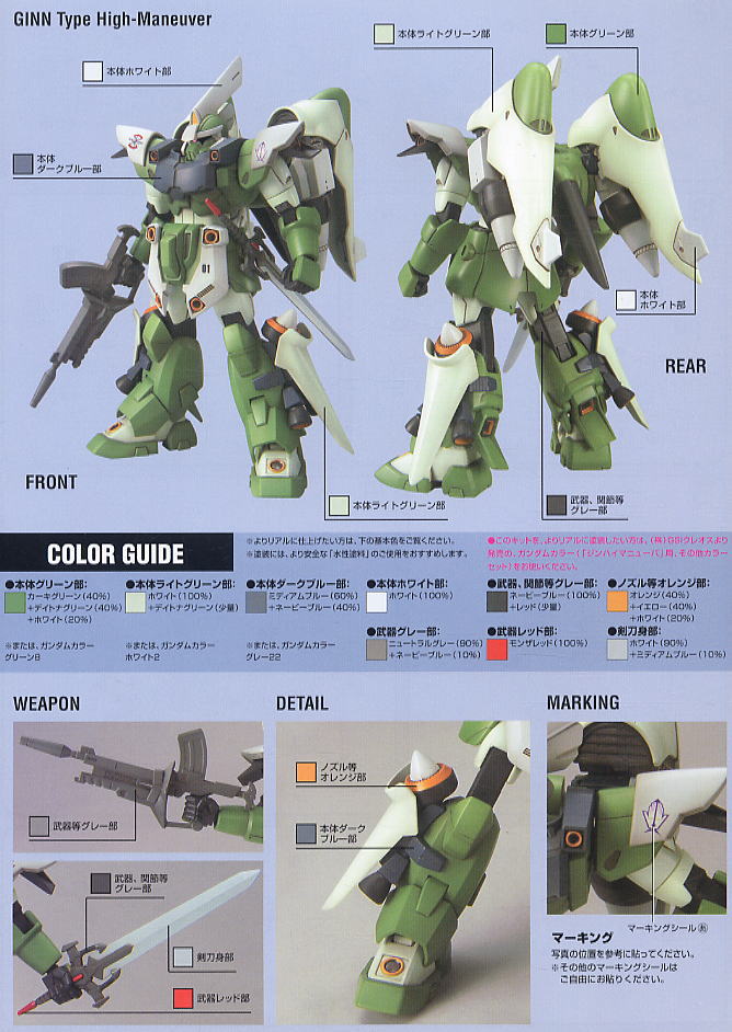 GUNDAM - HG 1/144 - Ginn High Spec Custom - Model Kit