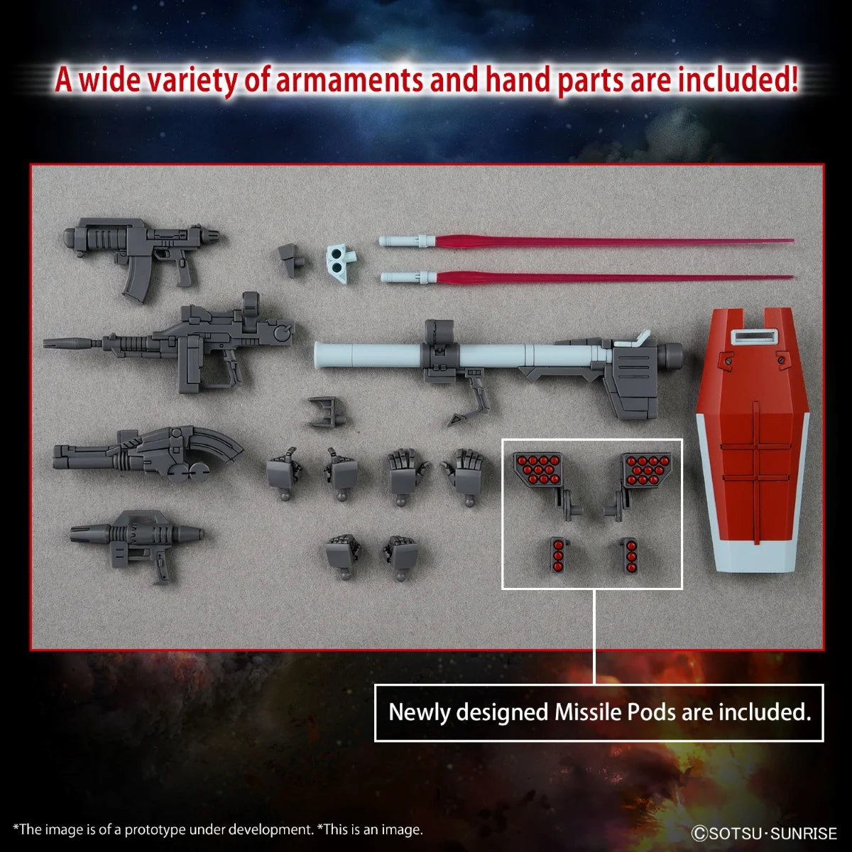 GUNDAM - HG 1/144 - GM (Shoulder Cannon / Missile Pod) - Model Kit