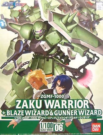 GUNDAM - NG 1/100 Zaku Warrior + Blaze Wizard & Gunner Wizard - Model Kit