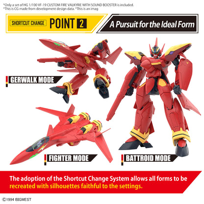 MACROSS - HG 1/100 VF-19 Custom Fire Valkyrie w/ sound Boost -Model Kit