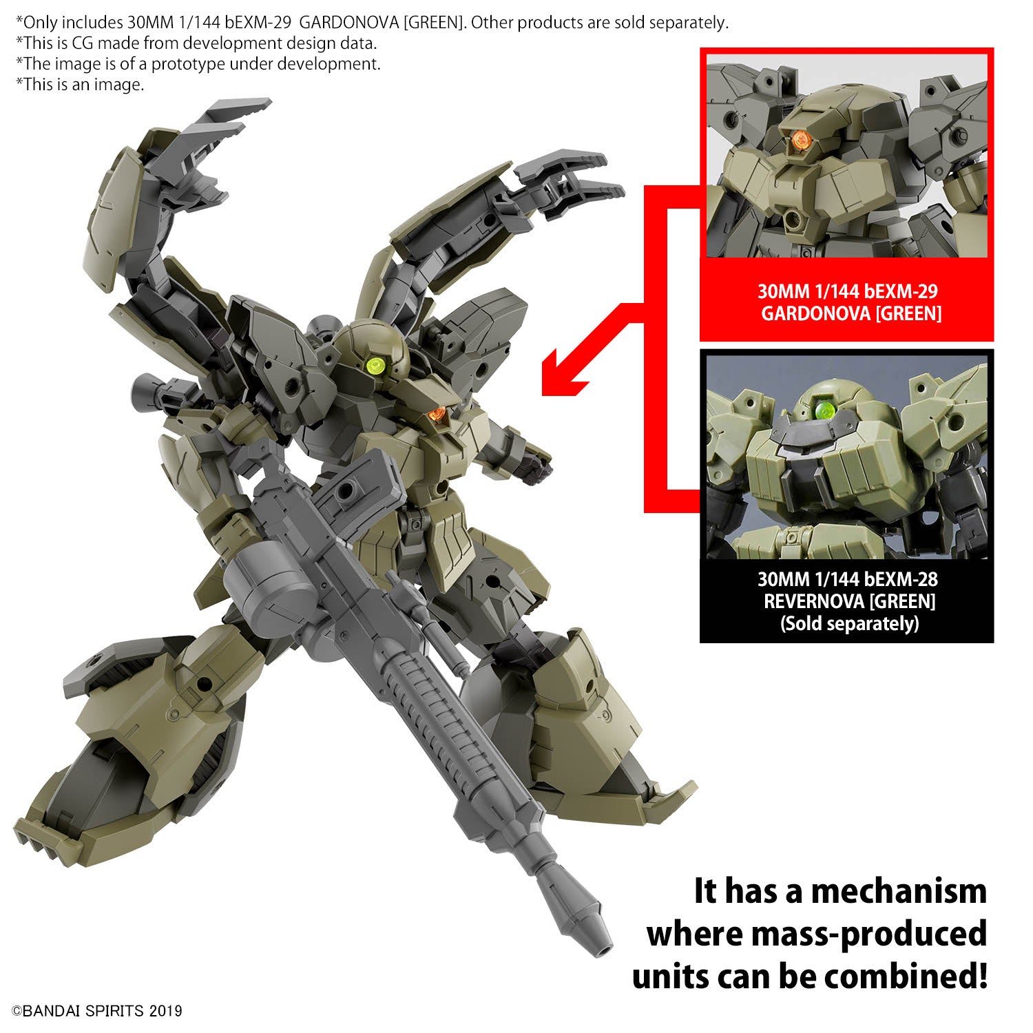 30MM - 1/144 - bEXM-29 Gardonova (Green) - Model Kit