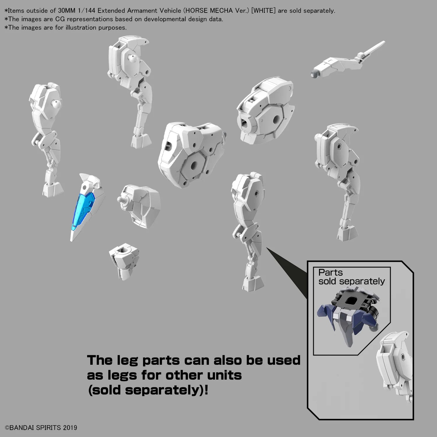 30MM - 1/144 - Extended Armament Vehicule (Horse Mecha) White