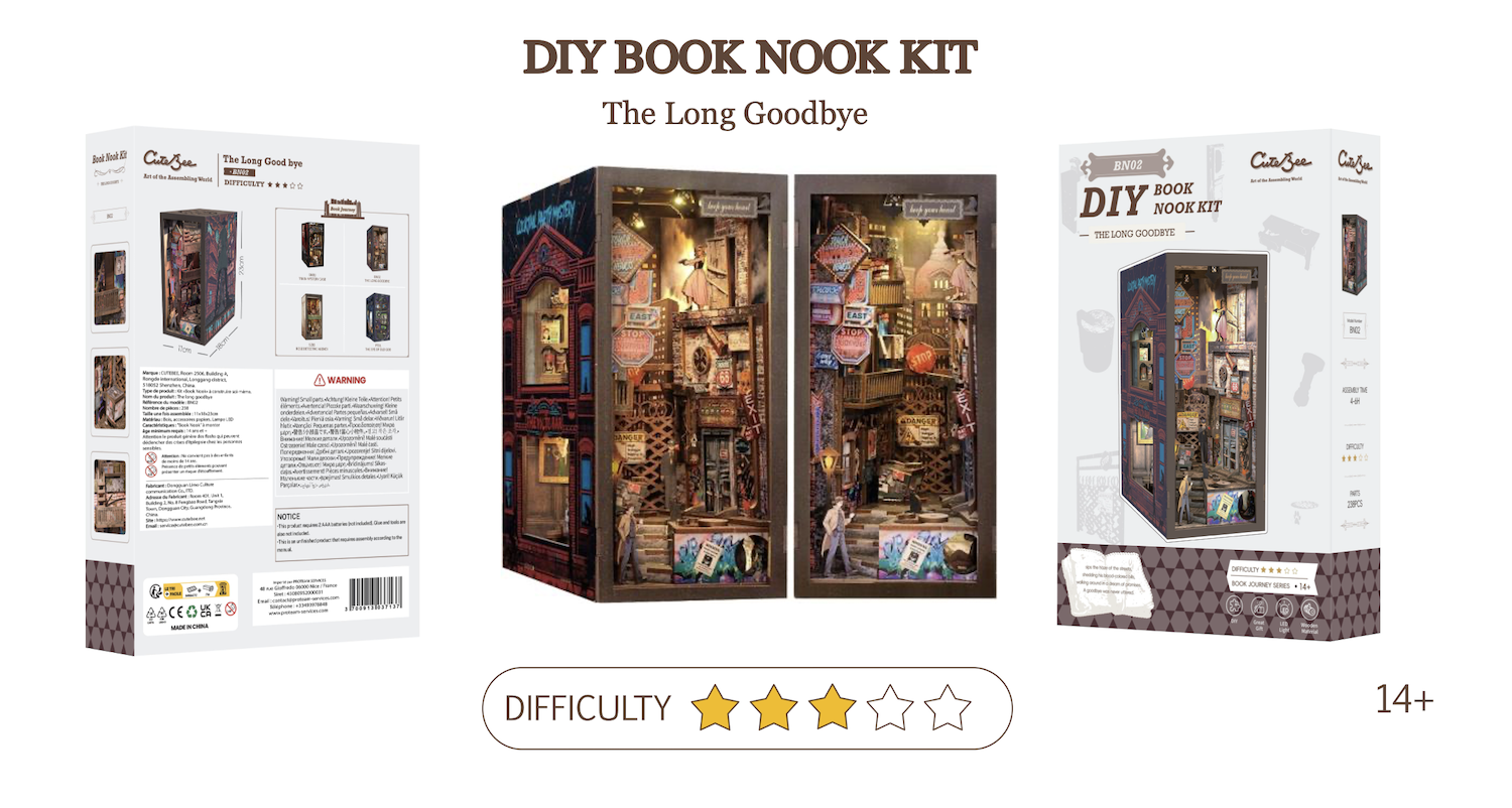 BOOK NOOK KIT - DIY - Le Long Adieu - 238pc + Eclairage LED - Image 2