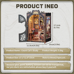 BOOK NOOK KIT - DIY - Le Cabinet du Comte Cat - 108pc + Eclairage LED - Image 6