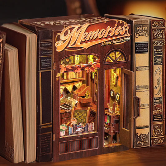 BOOK NOOK KIT - DIY - Libraire Musicale Memories - 136pc + Eclairage LED - Image 1