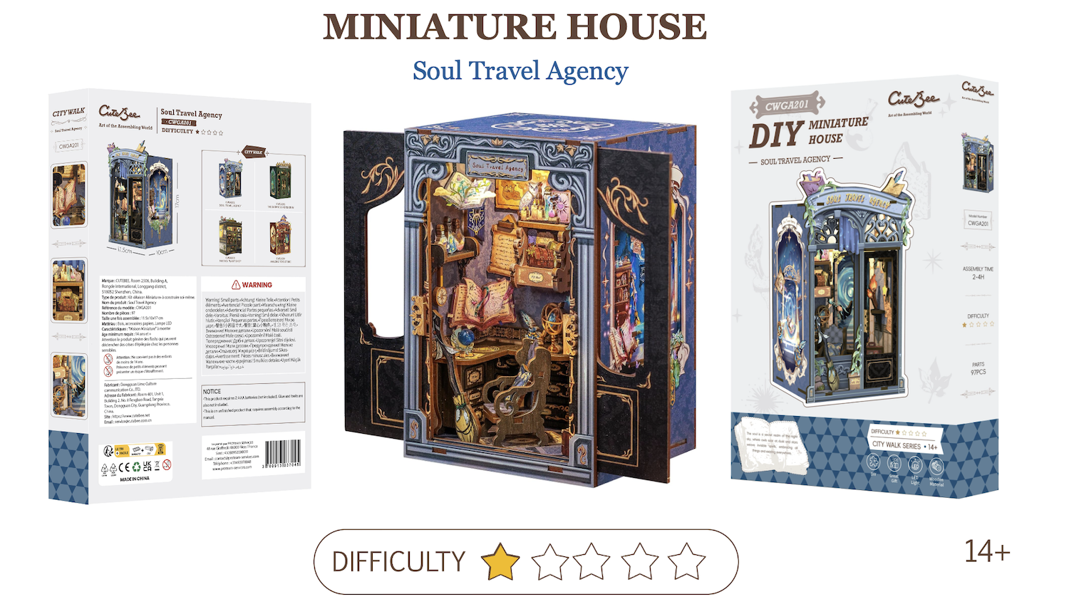 MINIATURE HOUSE - DIY - Agence de Voyages de l'Âme - 97pc + Eclairage LED - Image 2