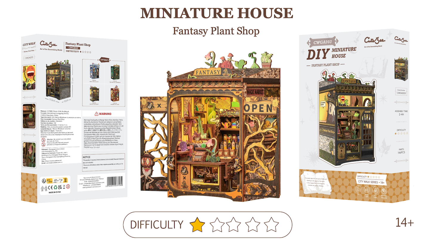 MINIATURE HOUSE - DIY - Magasin de Plantes Féériques - 146pc + Eclairage LED - Image 2