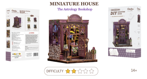 MINIATURE HOUSE - DIY - Librairie Astrologie - 155pc + Eclairage LED - Image 2