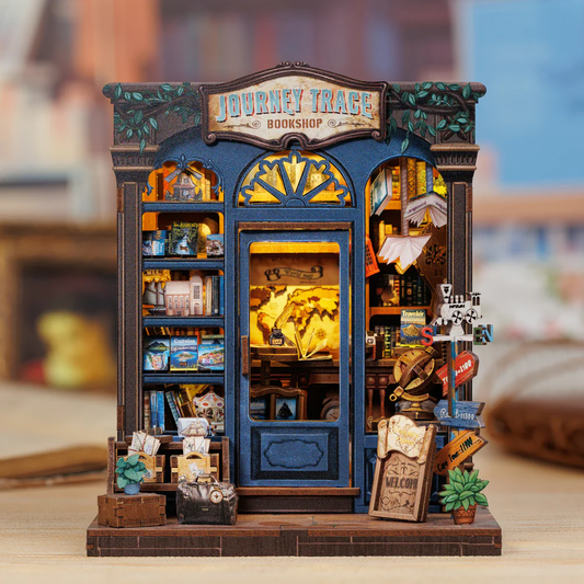 MINIATURE HOUSE - DIY - Librairie de Voyage - 241 pc + Eclairage LED - Image 1