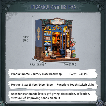 MINIATURE HOUSE - DIY - Librairie de Voyage - 241 pc + Eclairage LED - Image 6