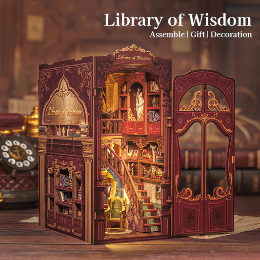 BOOK NOOK KIT - DIY - Librairie de la Sagesse - 281pc + Eclairage LED - Image 1