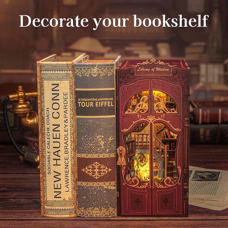 BOOK NOOK KIT - DIY - Librairie de la Sagesse - 281pc + Eclairage LED - Image 3