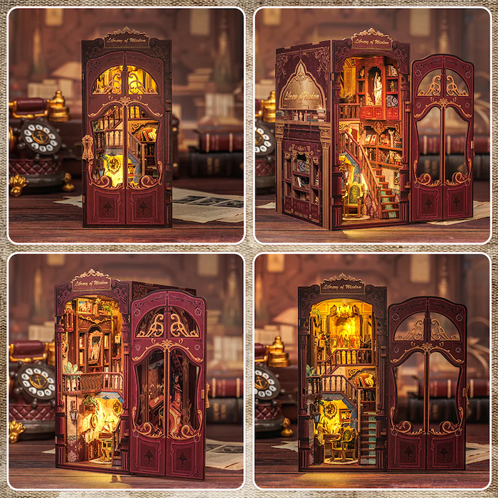 BOOK NOOK KIT - DIY - Librairie de la Sagesse - 281pc + Eclairage LED - Image 5
