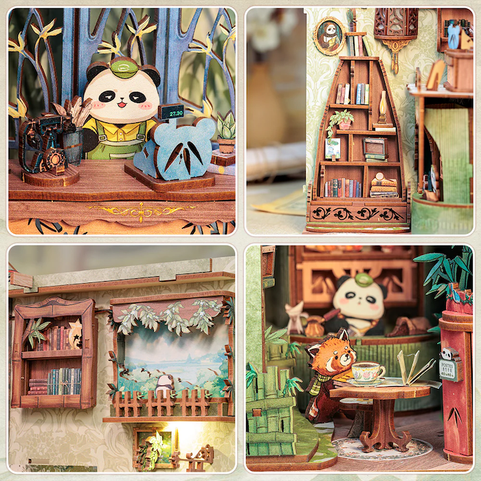 BOOK NOOK KIT - DIY - La Librairie Panda - 244pc + Eclairage LED - Image 6
