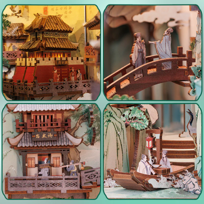 BOOK NOOK KIT - DIY - La Vie de Su Dongpo - 280pc + Eclairage LED - Image 6