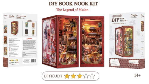 BOOK NOOK KIT - DIY - La Légende de Mulan - 298pc + Eclairage LED - Image 2