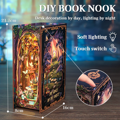BOOK NOOK KIT - DIY - La Grâce de la Forêt - 89pc + Eclairage LED - Image 3