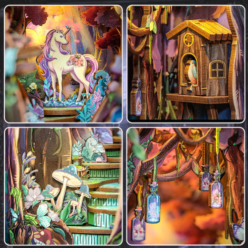 BOOK NOOK KIT - DIY - La Grâce de la Forêt - 89pc + Eclairage LED - Image 5