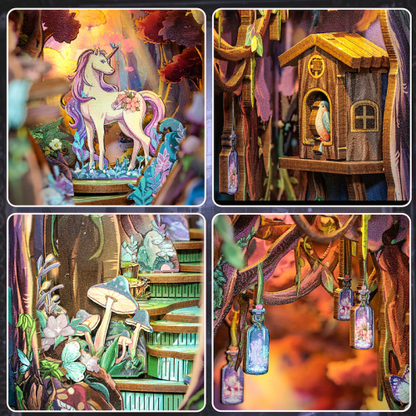 BOOK NOOK KIT - DIY - La Grâce de la Forêt - 89pc + Eclairage LED - Image 5