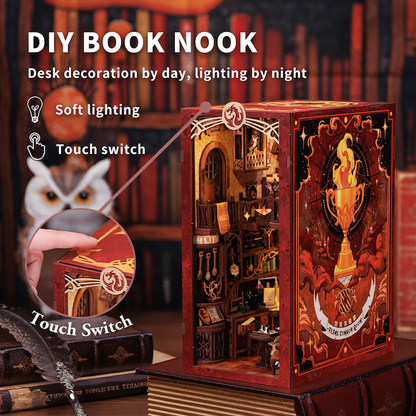 BOOK NOOK KIT - DIY - Salle Commune Flâme - 226pc + Eclairage LED - Image 3