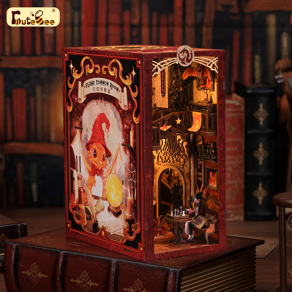BOOK NOOK KIT - DIY - Salle Commune Flâme - 226pc + Eclairage LED - Image 5