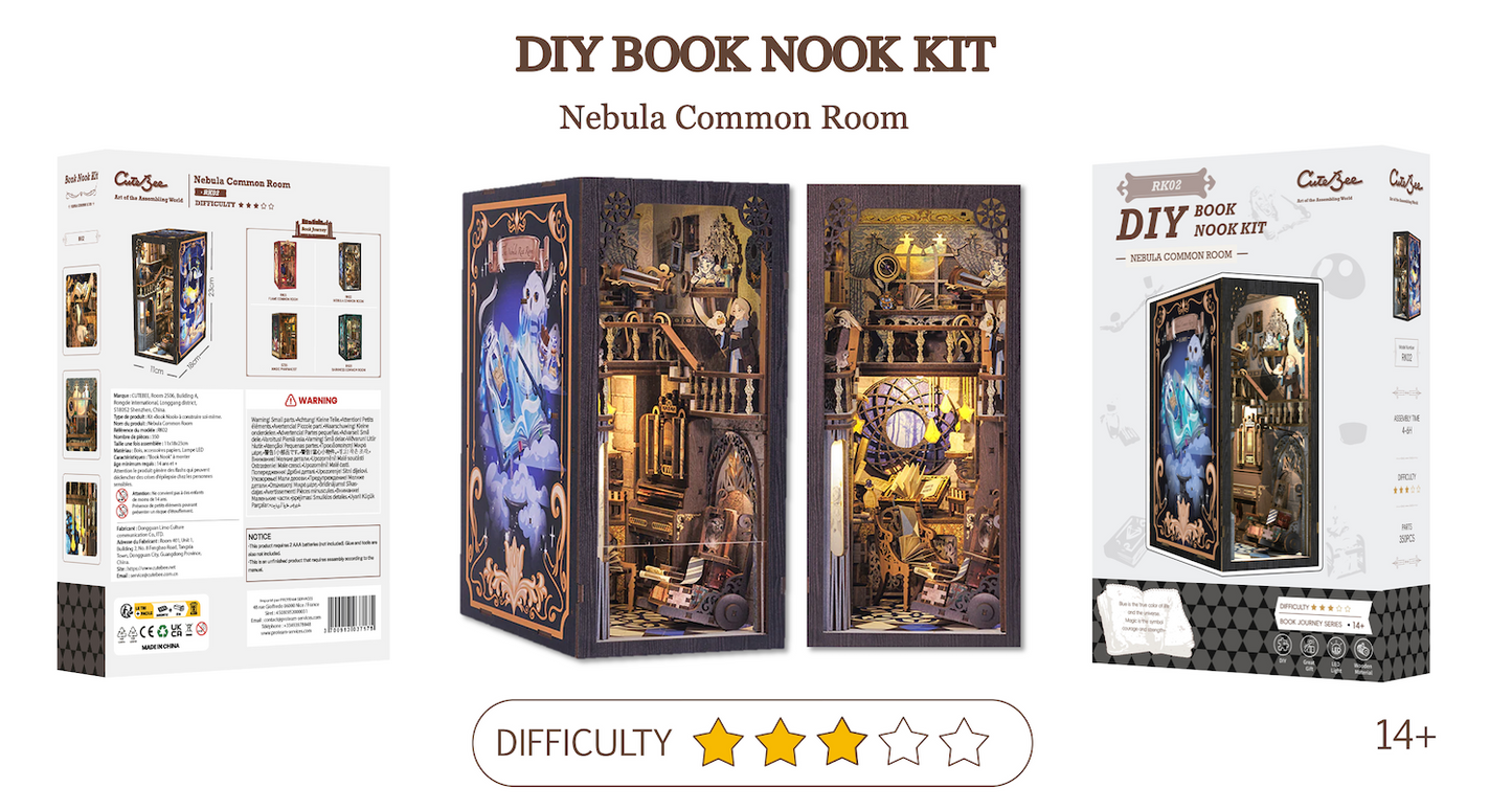 BOOK NOOK KIT - DIY - Salle Commune Nebula - 350pc + Eclairage LED - Image 2