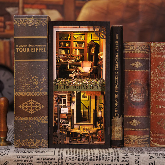 BOOK NOOK KIT - DIY - Agence du Détective Rose - 322pc + Eclairage LED - Image 1