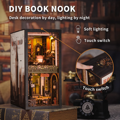 BOOK NOOK KIT - DIY - Agence du Détective Rose - 322pc + Eclairage LED - Image 3